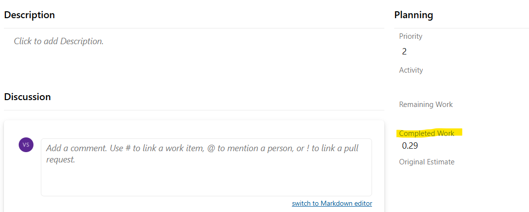 Time logged to Completed Work field