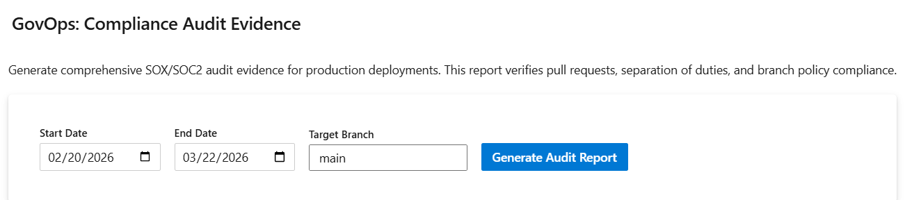 Generate Audit Report Dashboard